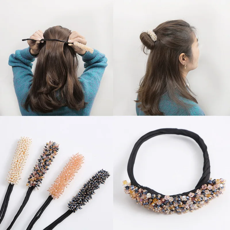 Жемчуг кристалл Braiders инструмент для женщин Классическая Волшебная завивка волос