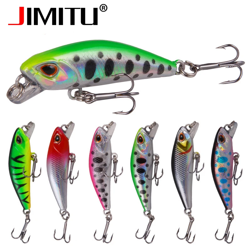 JIMITU Рыболовная Приманка Minnow 45mm3.5g мини воблер черный бас Crankbait Тонущая жесткая