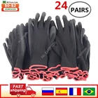 Рабочие перчатки с нитриловым защитным покрытием, перчатки из искусственной кожи и искусственные перчатки с покрытием ладонью, полученные CE EN388, 6-36 пар