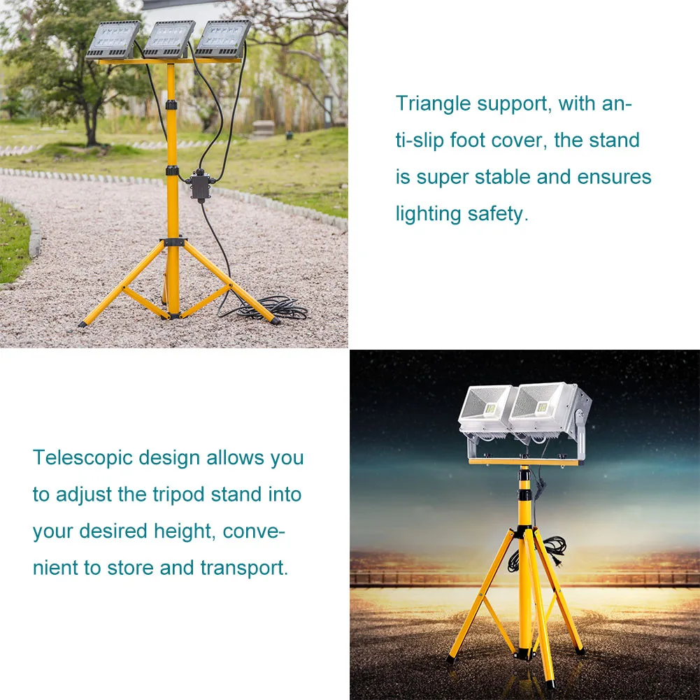 

Telescopic Tripod Stand Tripod Light Stand T Bar Work Light Tripod Stand For LED Flood Light For Factory Lighting Warehouse