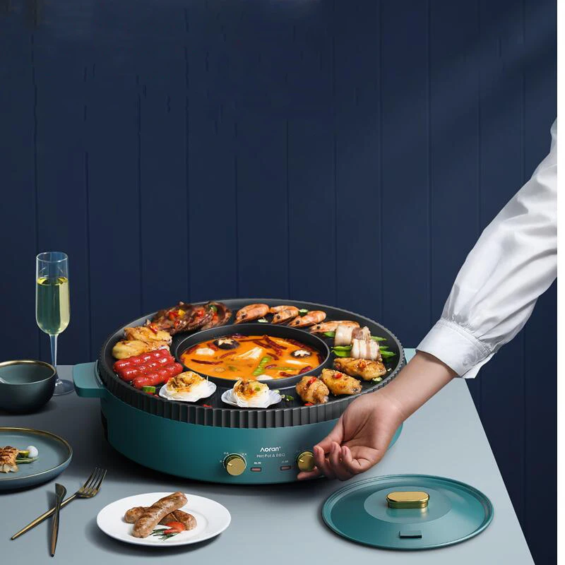 Машина для барбекю многофункциональная сковорода с горячим горшком