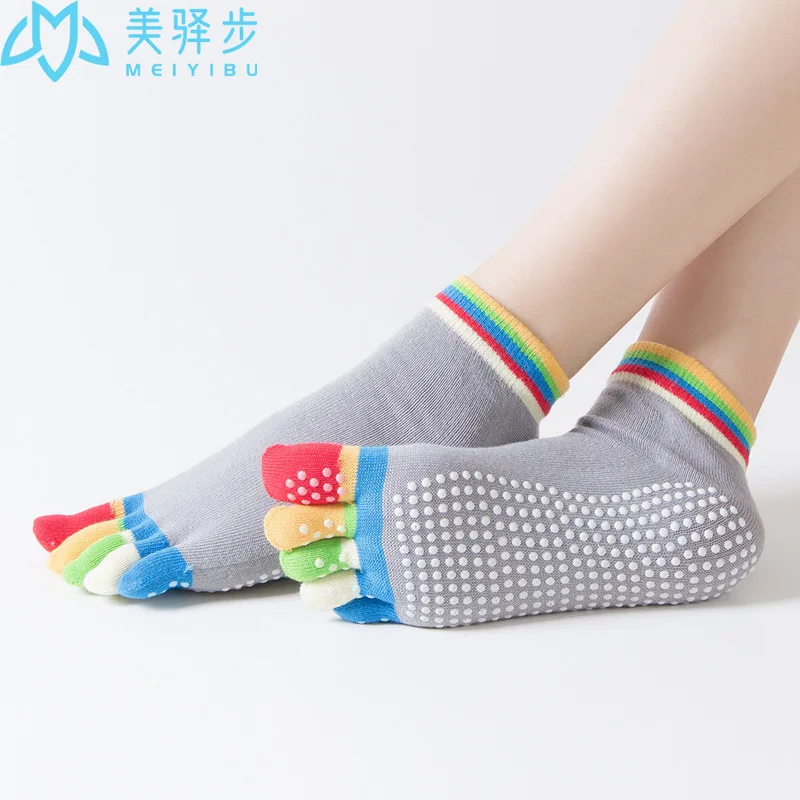 12 Pairs Per Set Factory Direct Sales Yoga Socks Open Toe Sock Non-Slip Women's Yoga Toe Socks Wholesale