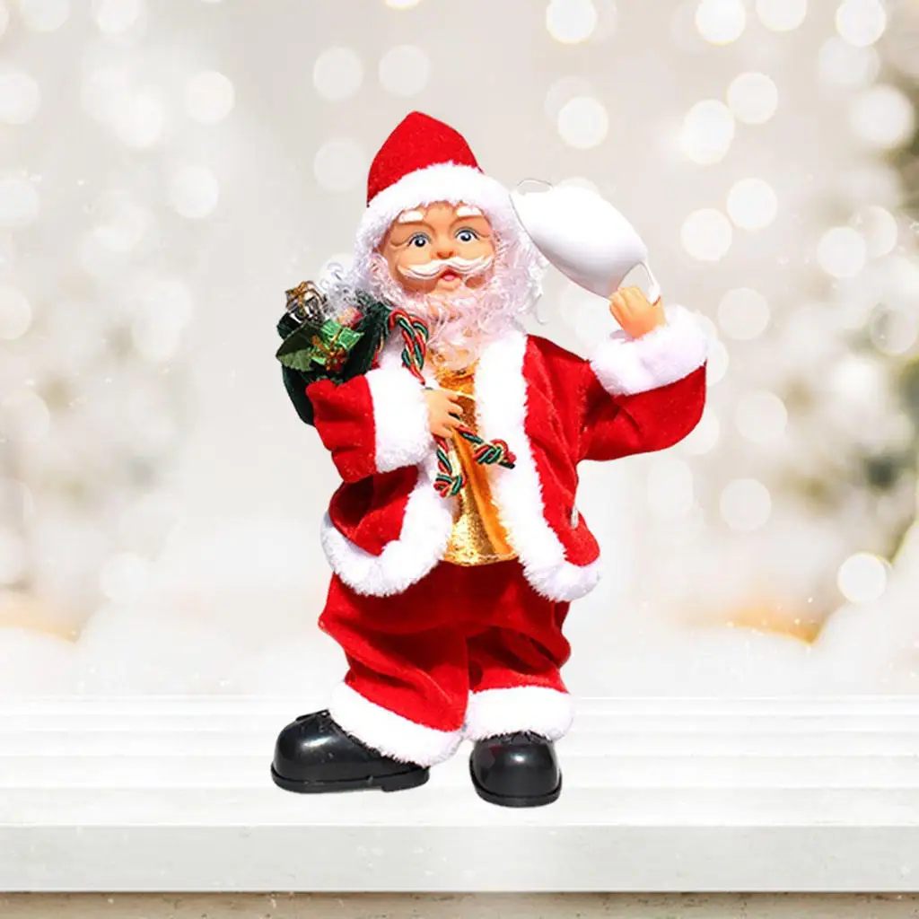 

Music Electric Santa Claus Shaking Head Feet Hand Doll Baby Funny Toy Christmas Holiday Festival New Year Office Table Accent