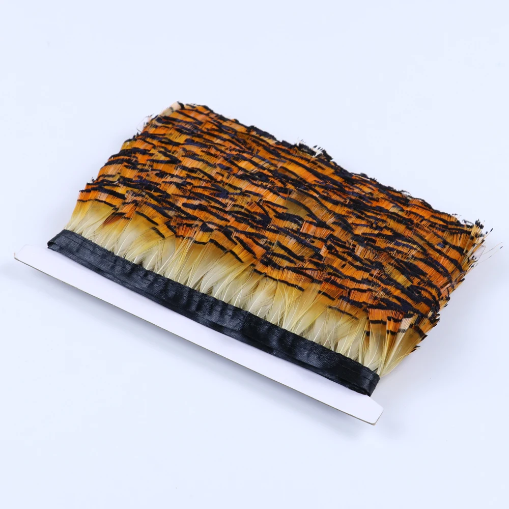 Натуральные перья фазана лента с бахромой Редкие отделка украшение для платьев