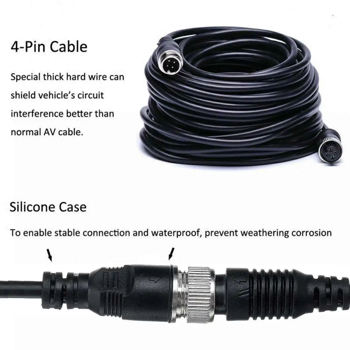 

7'' TFT LCD Monitor HD 4Pin Car Parking Reverse Reversing Camera For Truck Bus Caravan RV Van Trailer Rear View Camera