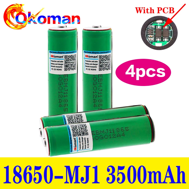 100% оригинал MJ1 3 7 v 3500mah 18650 литиевая аккумуляторная батарея для