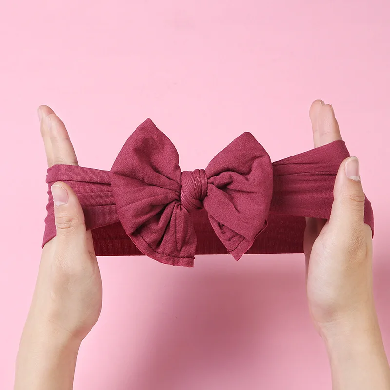 Diademas para beb&eacute; y ni&ntilde;a, cinta para el pelo de Color s&oacute;lido, suave, accesorios bonitos para el cabello infantil, 4 unids/lote-0