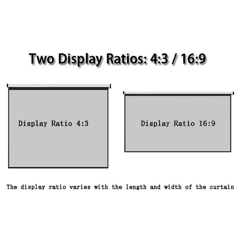 Thinyou 100 дюймов 4:3 ручной проектор экран матовый серый ткань стекловолокно