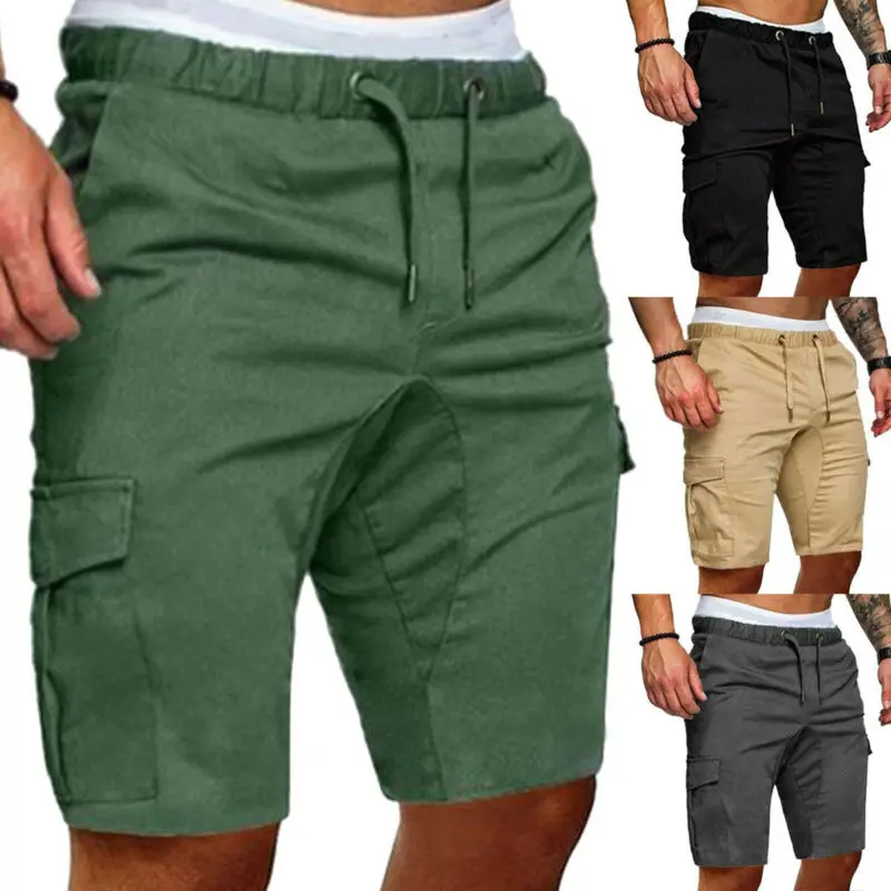 

Brand New 2020 Summer Shorts Men Elastic Drawstring Trunk Fitness Work Casual Breathable Gym Shorts Masculina Clothing