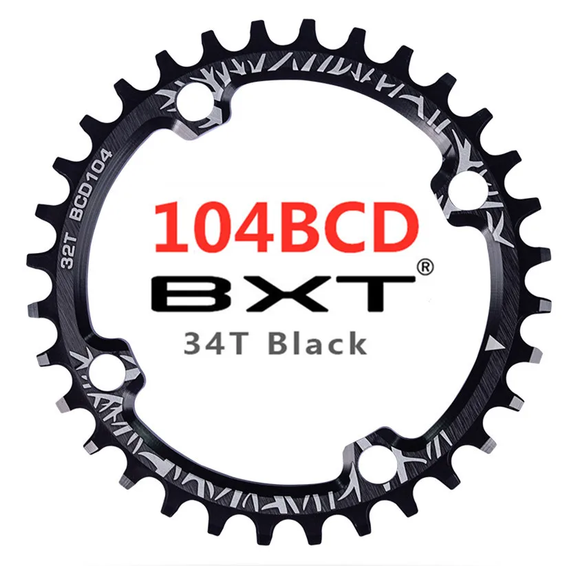 104BCD 34T MTB шатун для дорожного велосипеда 96BCD/104BCD круглой формы узкий широкий 32 T/34 T/36 T/38 T круг коленчатого вала одна пластина цепного колеса части цикла - Цвет: 104BCD 34T