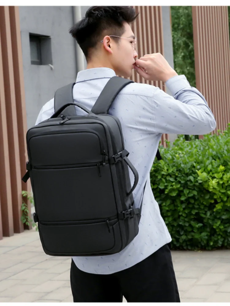 

Business Computer Double Backpack Men Expand Large-capacity Business Trip Travel Shoe Warehouse Multifunctional Water Cup