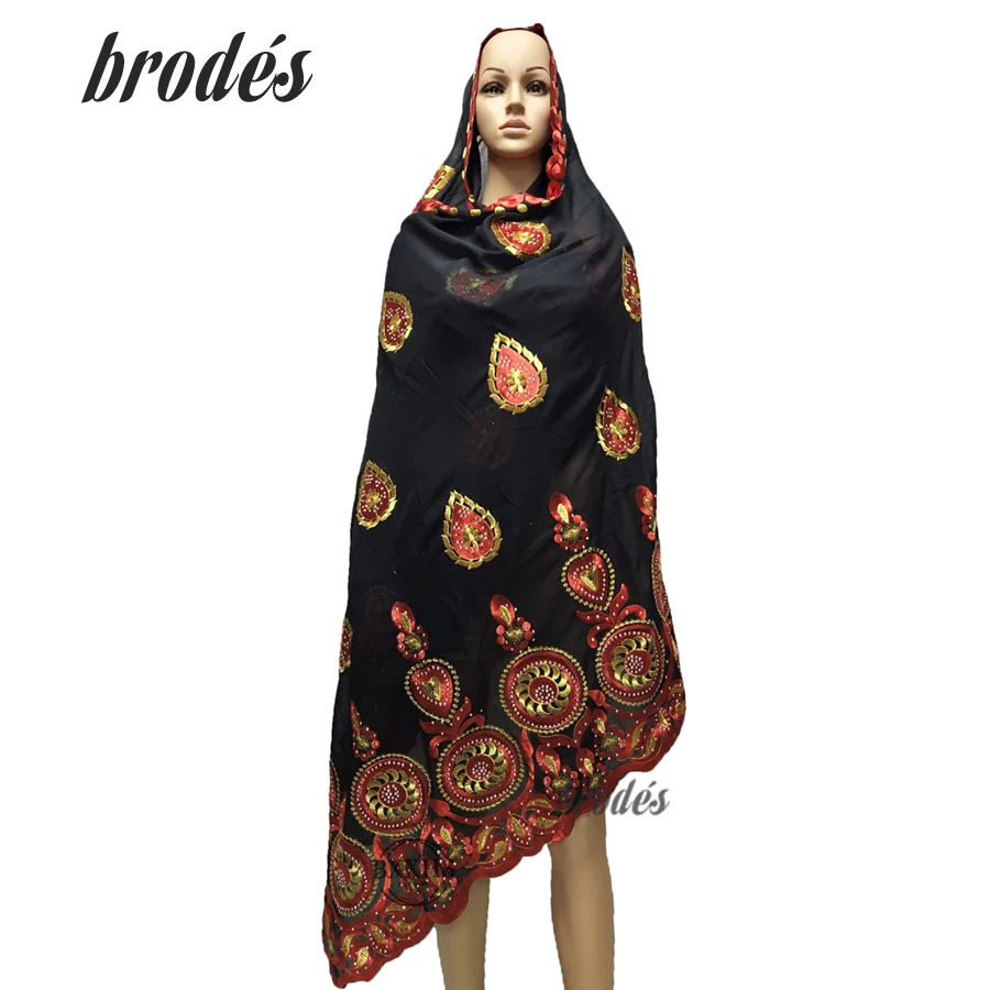 Ограниченная серия Новый Модный Цветок мусульманский вышитый шарф многокантри