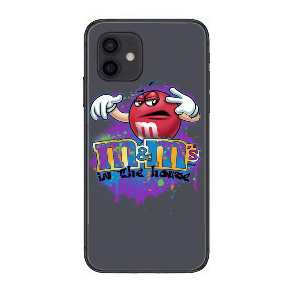 

Popular M&M Chocolate style Style Phone Case cover For iphone 12 pro max 11 8 7 6 s XR PLUS X XS SE 2020 mini black cell shel