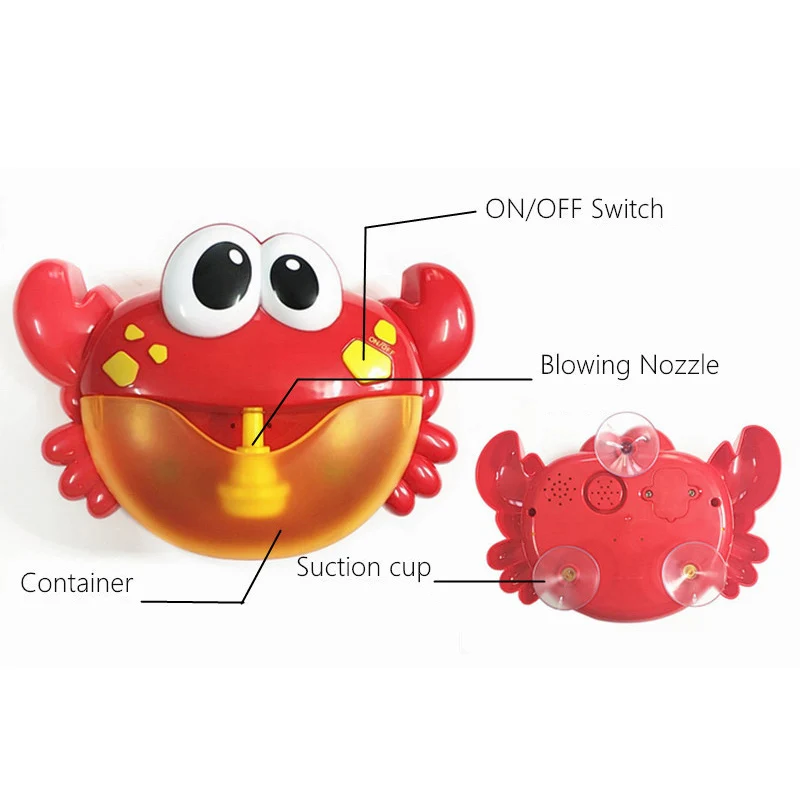 Музыкальный пузырьковый краб Детская ванна вентилятор для мыла жидкая коробка