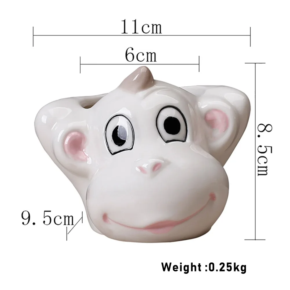 

Animal Ceramic Flower Pots Cartoon Plant Nursery Pot Cold And Heat Resistant With Drainage Holes Creative Minimalist Flowerpot