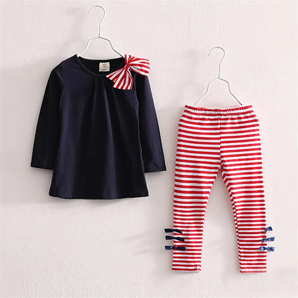 Хлопковая одежда для девочек повседневный комплект одежды детей коллекция 2021