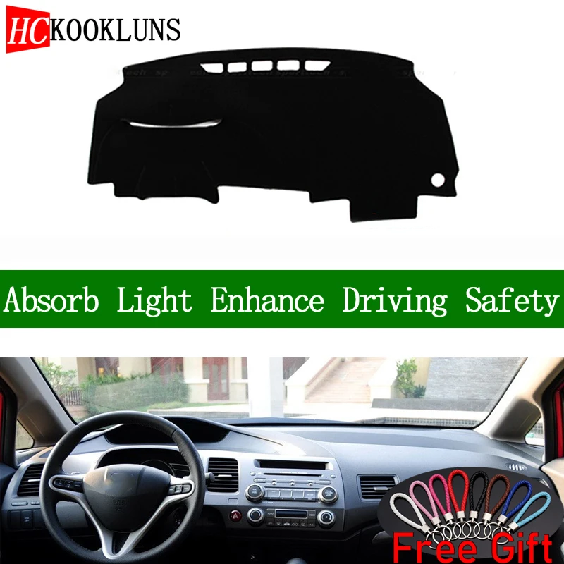 Для Honda civic 2006 2007 2008 2009 2011 приборной панели Обложка козырек от солнца Non slip Dash