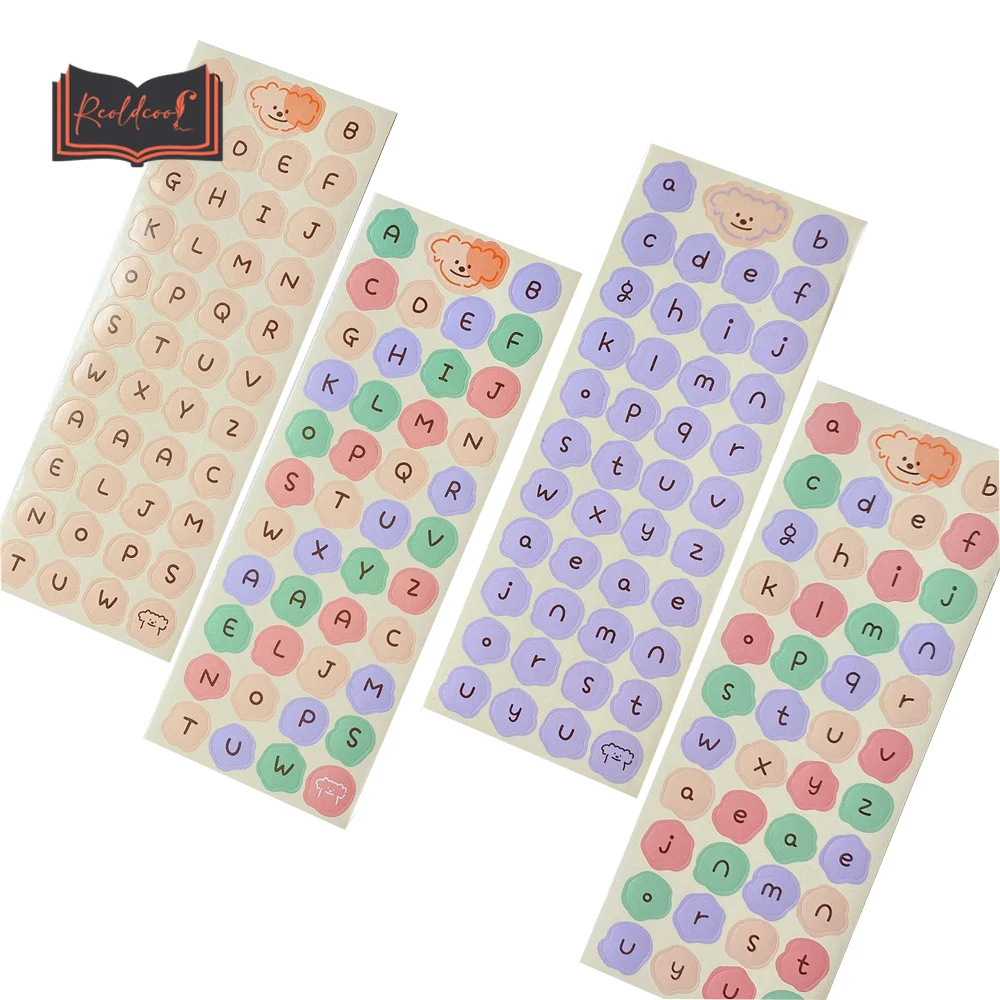 

1pc Kawaii Cartoon Color Letter Self-adhesive Paper DIY Hand Account Scrapbook Decoration Material Sticker Korean Stationery