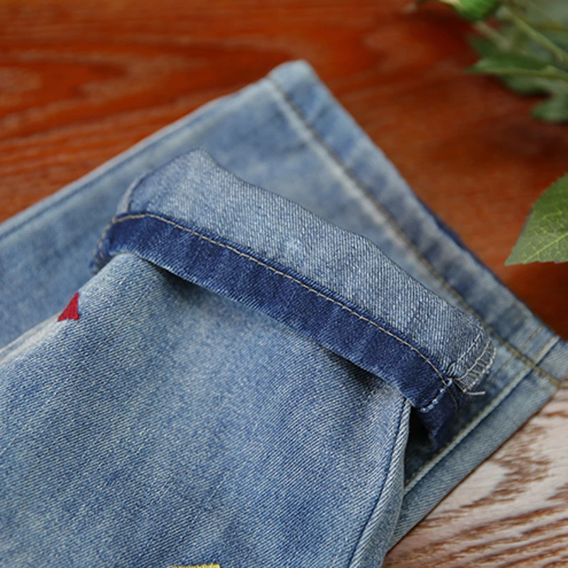 

Women Print Jeans Denim Pants for Summer Spring Harem Loose New Female Big Embroidery Casual Fashion Elastic Wait B01190944