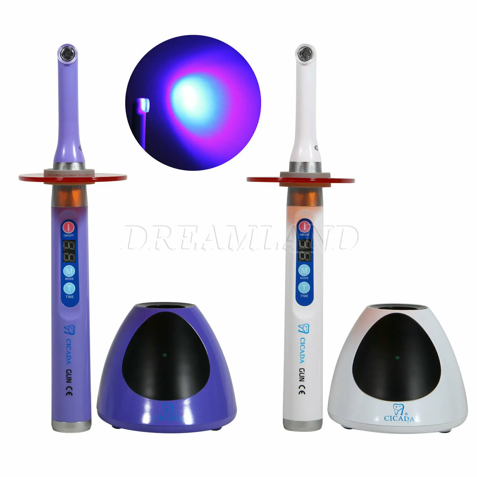 Dental Wireless Cordless 10W i Led 1 Second LED Curing Light Lamp 2300mw/c  1S Purple White Color