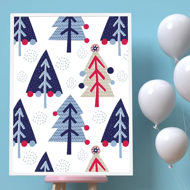 Рождественские украшения для дома Дерево стены Искусство Холст плакат живопись