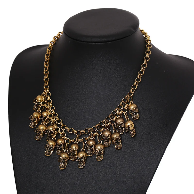 

Punk Skull Necklace For Women Gothic Jewelry Hip Hop Rock Vintage Pirate Skeleton Pendant Necklace Collier Femme
