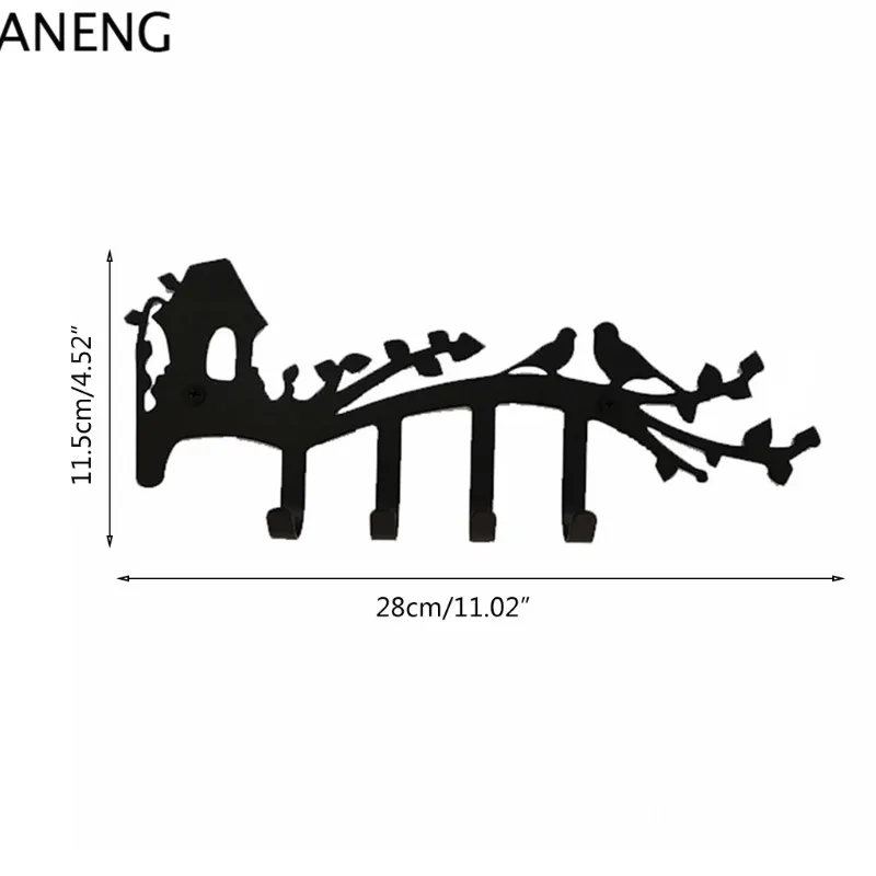 

Branches Birds House Wall Key Hook Home Entrance Key Holder Pegs Sundries Key Storage Rack Hook Shelf Hanging Key Hooks