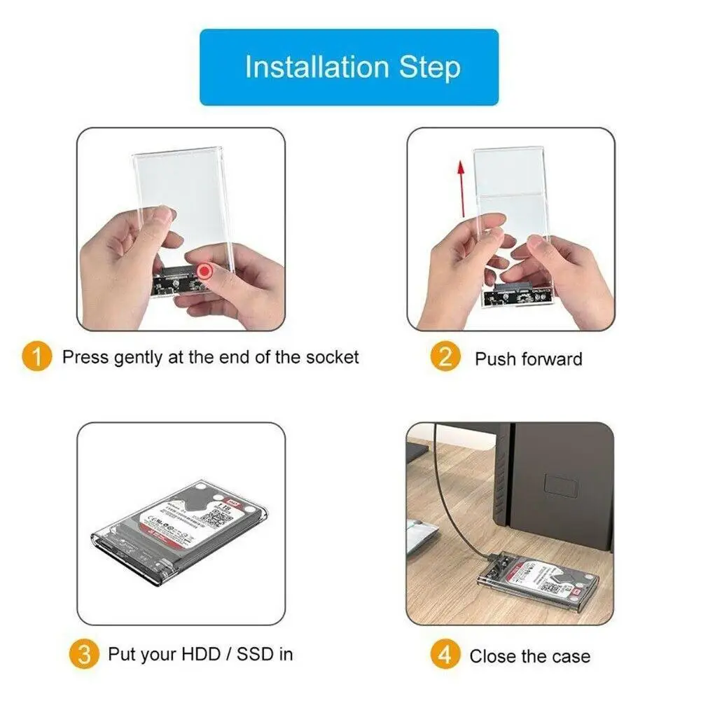 

SATA3 To USB Mobile Hard Disk Box Usb3.0 Hard Disk SSD State Box Mechanical Hard Disk HDD O6W9