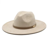 fedora hats for women men wide brim leather band felted hat jazz cap winter autumn panama hat elegant chapeau femme nz231