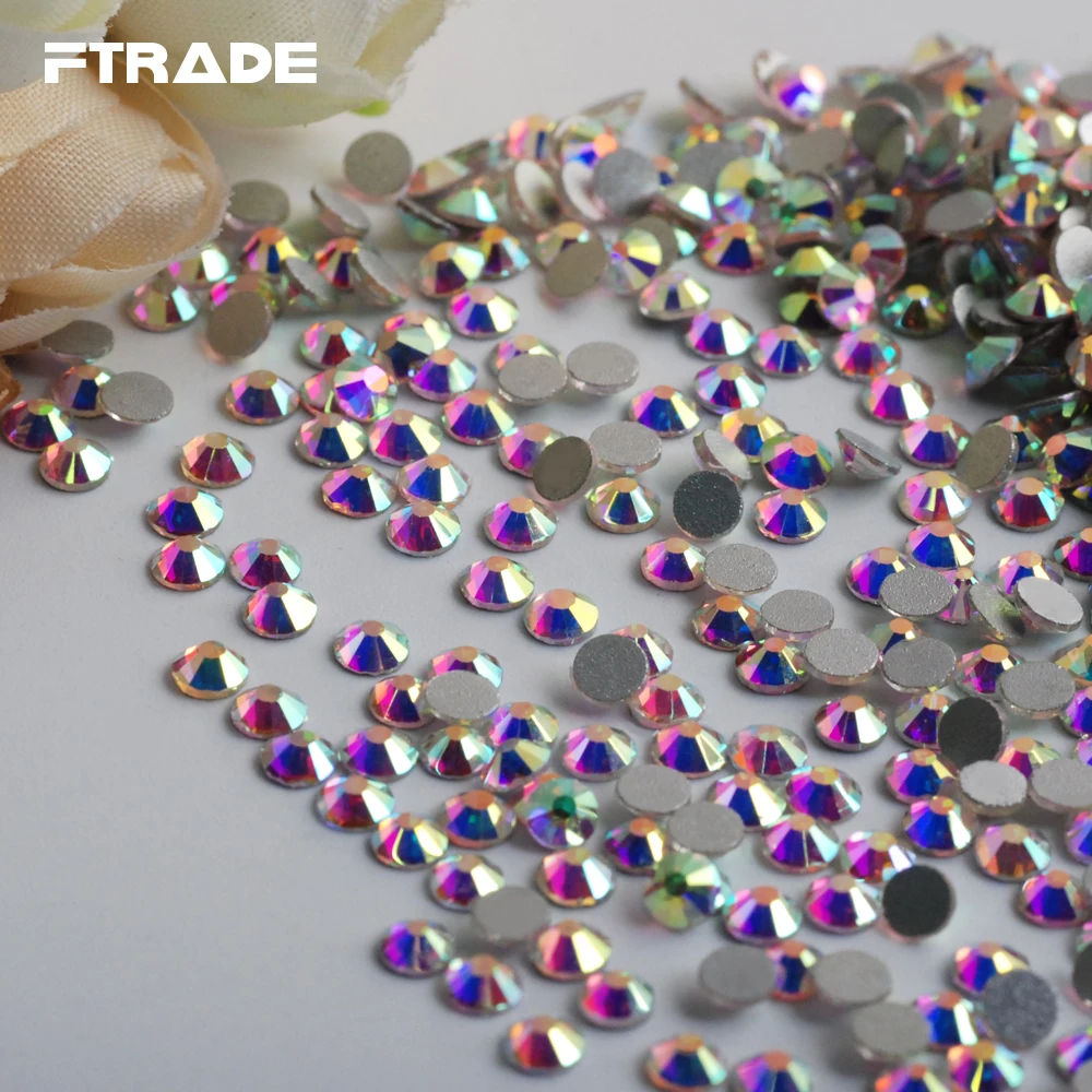 Супер блестящее 3D украшение для ногтей все размеры искусственное стекло AB