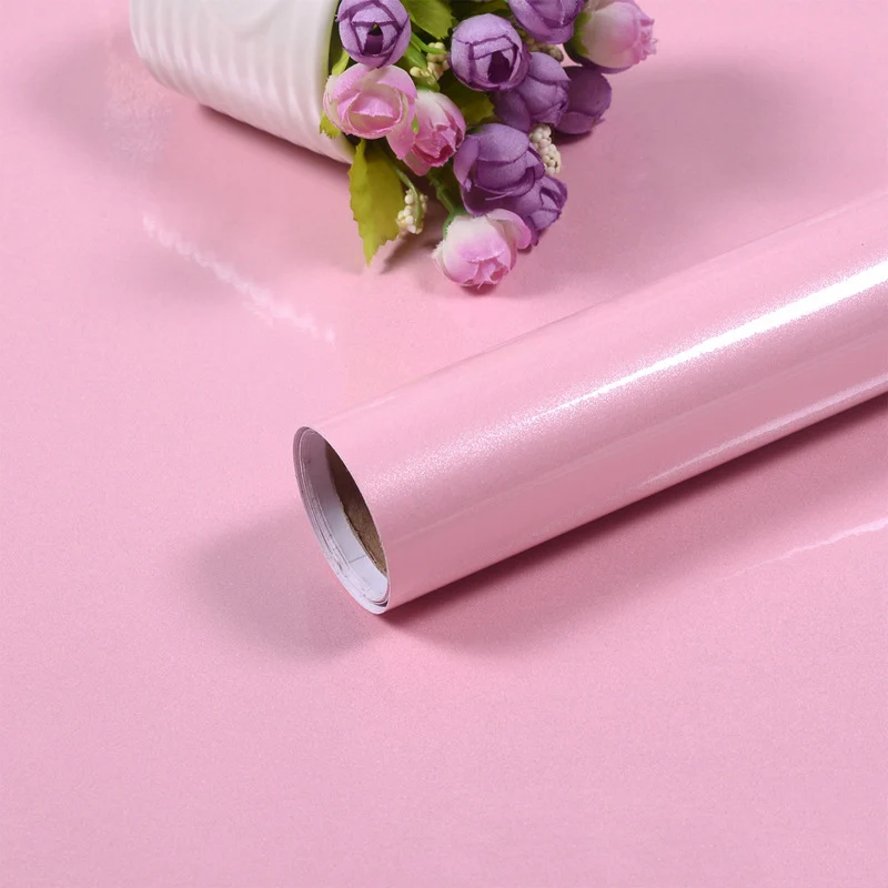 

New PVC Self-adhesive Wallpaper Pearlescent Cabinet Wardrobe Sticker Pure Color Wall Sticker Waterproof SCI88