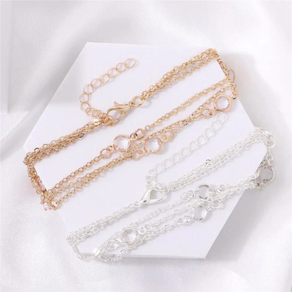 

Bohemian Inlaid Zircon Rhinestone Multi-layer Anklet For Women Ocean Beach Surfing Party Jewelry Accessories Girlfriend Gift New