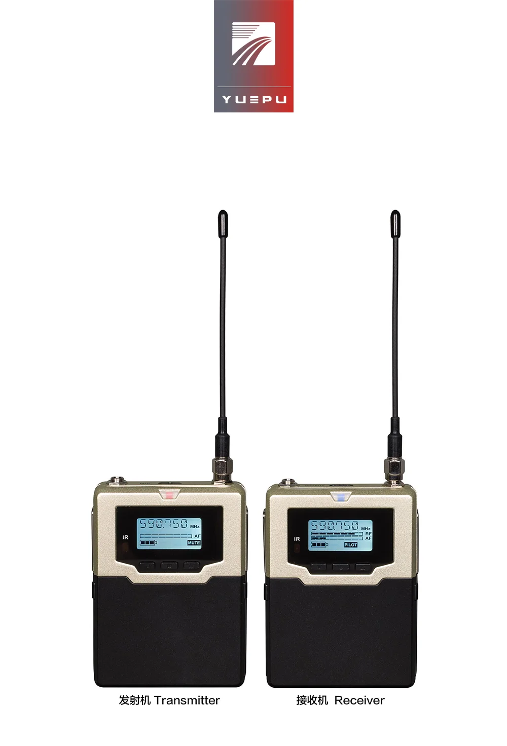 YUEPU Professional Dual Beltpack Wireless Camera Microphone System UHF Cordless Mic for Camera