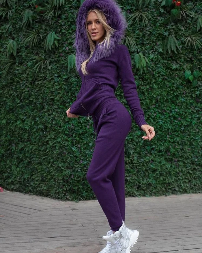 Зимние женские комплекты спортивный костюм вязаный для женщин свитер комплект