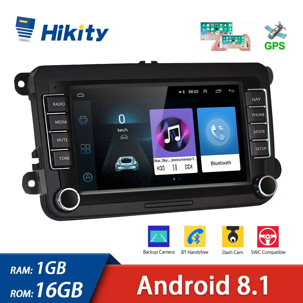 

Hikity 2 Din Car Radio 7" HD Android 8.1 Car Multimedia player FM WIFI GPS Navigation Autoradio For Skoda VW Passat B6 Polo Golf