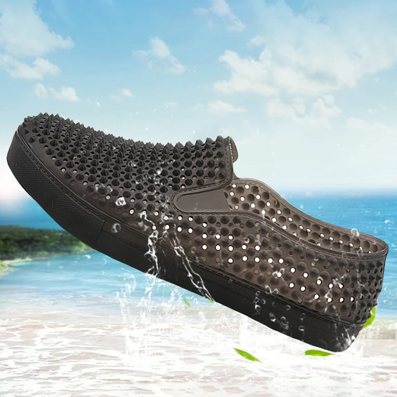 Повседневная мужская обувь с ногтями лоферы без шнуровки дышащая пляжная