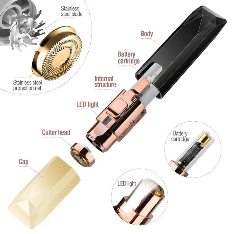 Электрический эпилятор для бровей роскошная бритва женщин уход за кожей лица