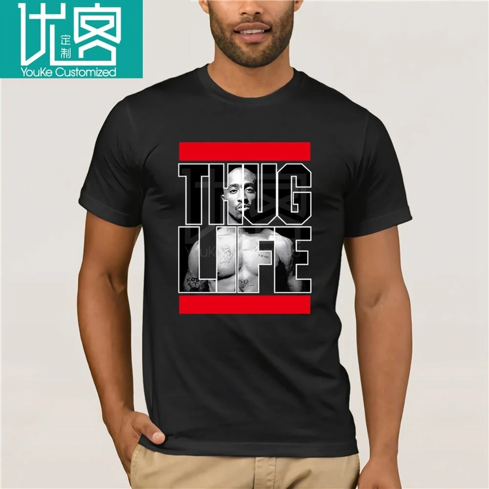 Футболка модная мужская летняя футболка Тупак 2pac Thug Life Rap Hip Artist Tupac Shakur | Мужская
