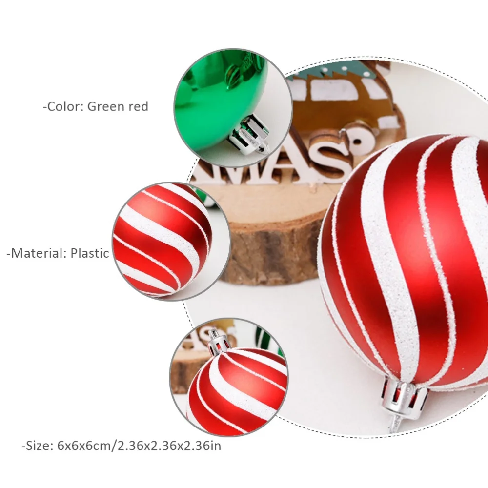 

30pcs Christmas Tree Decoration Colored Drawing Home Decor (Green+Red)