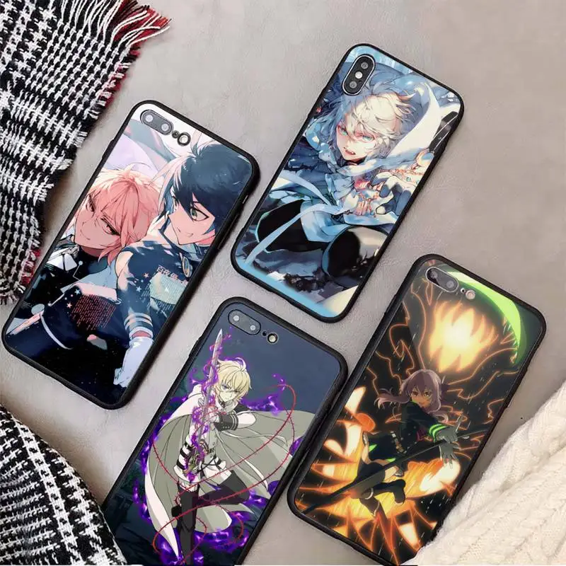 

Owari no seraph mikaela anime Phone Case Tempered glass For iphone 6 7 8 plus X XS XR 11 12 13 PRO MAX mini