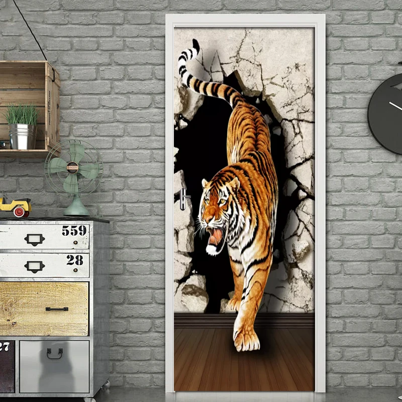 Водонепроницаемые самоклеящиеся съемные дверные наклейки из ПВХ сделай сам