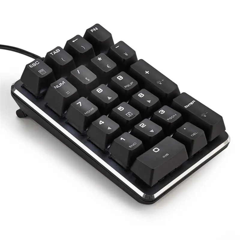 

1Pc USB Numeric Keypad 21 Keys Mechanical Number Pad Mini Keyboard Gift