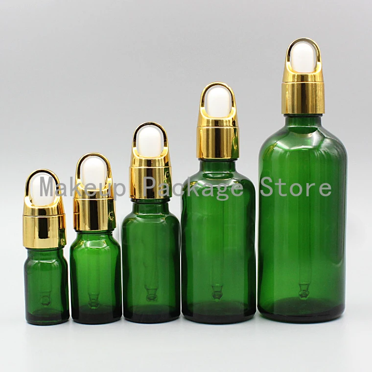 

2/10pcs 5ml 10ml 15ml 20ml 30ml 50ml 100ml Empty Green Glass Fragrance Aromatherap Perfume Vials Essential Oil Dropping Bottle