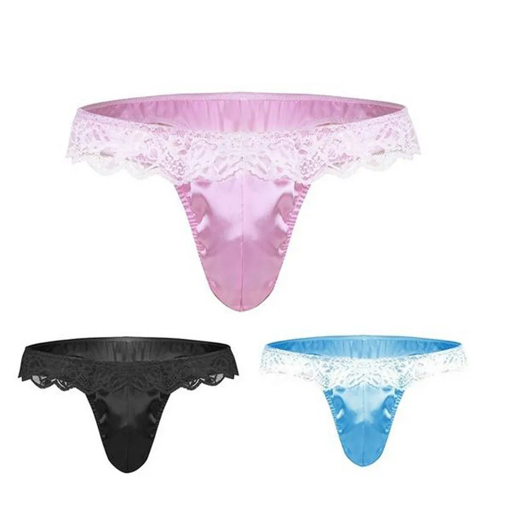 

Men's sexy thongs sexy lingerie sissy maids lace thongs gay shiny bikini panties panties thongs lingerie X5
