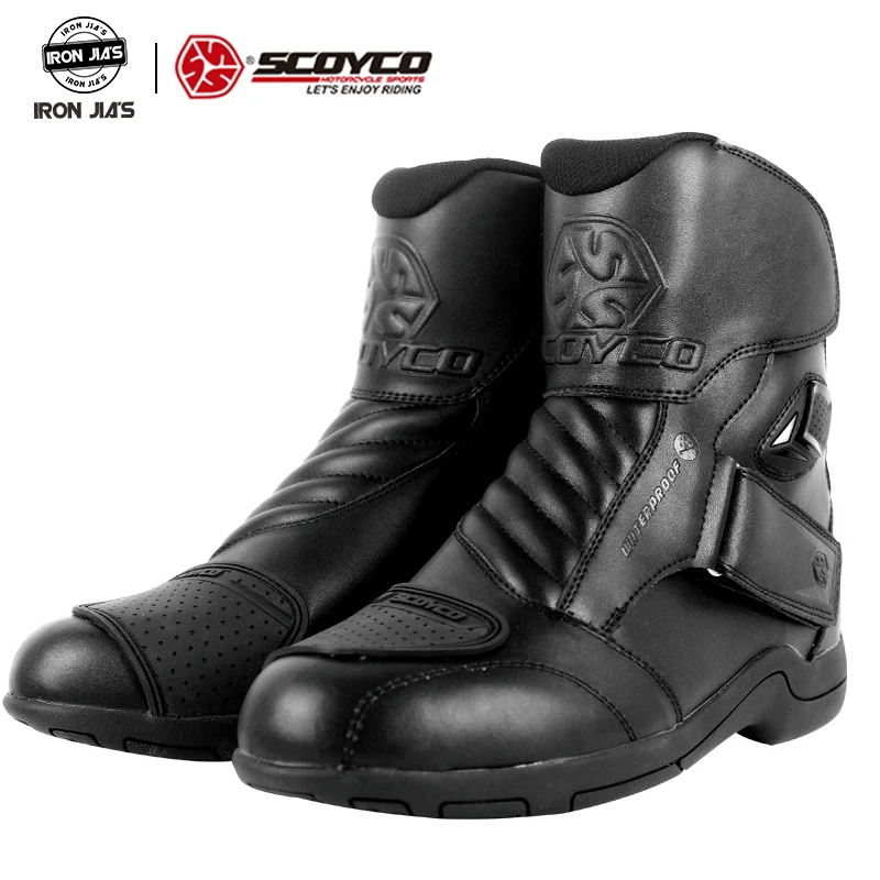 SCOYCO мужские мотоботы Водонепроницаемый непроскальзывающие ботинки
