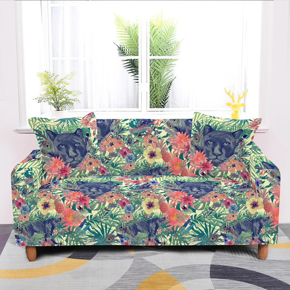 Растягивающийся чехол для дивана с леопардовым принтом эластичные чехлы диванов