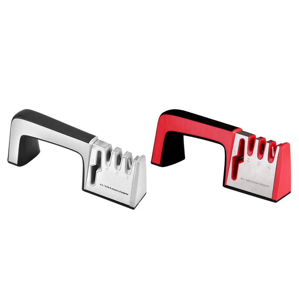 

Knife Sharpener 4 in 1 Sharp Sharpening Stone Grinding Scissors Grinder for Chef
