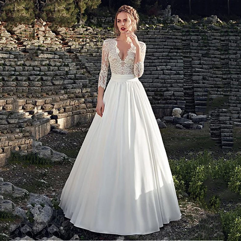 

BAZIIINGAAA Simple Wedding Dress Lace Little Beading Strapless Dress Luxury Wedding Gowns Bridal Can Be Washed Bride Dresses