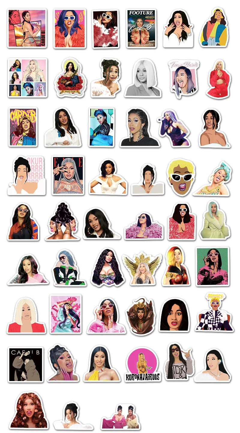 50 шт. Поп мультфильм американский реперские кепки наклейки Звезда Певица