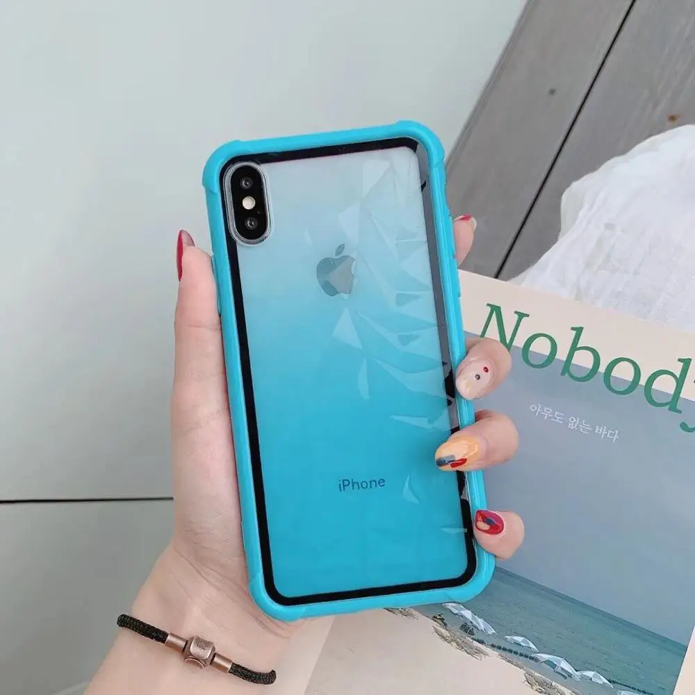 Градиентный 3D Алмазный чехол для iPhone 11 Pro MAX XR XS Max 8 7 6 6S Plus прозрачный силиконовый